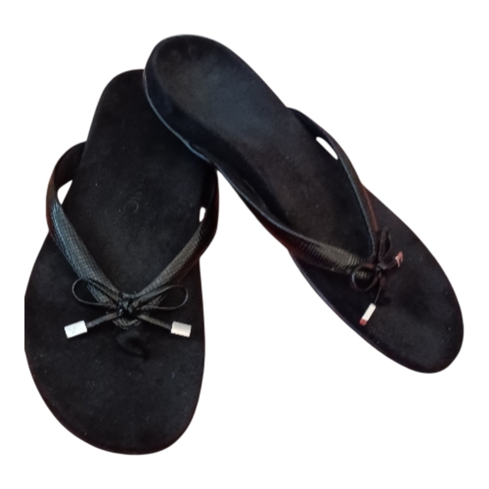 Vionic Bella Black Sandals with Bow